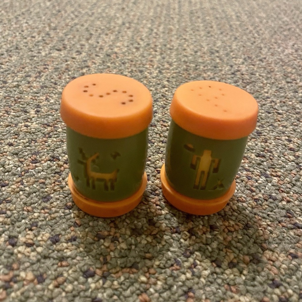 Vintage St. Labre Indian School Montana Retro Plastic Salt and Pepper Shakers